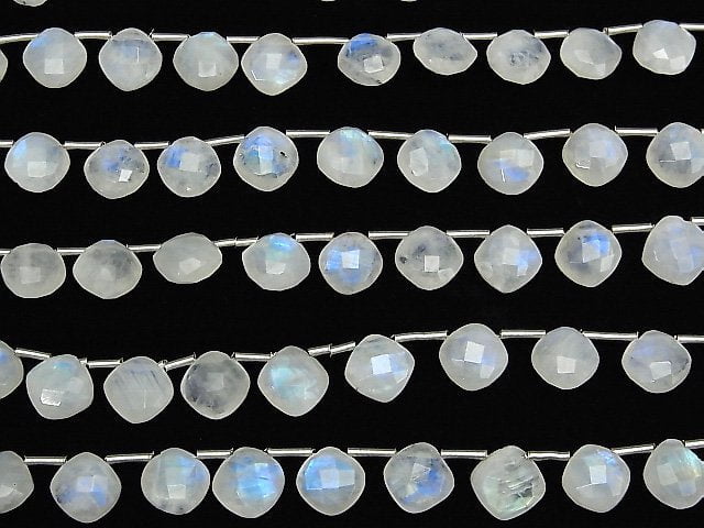 [Video] High Quality Rainbow Moonstone AA++ Diamond Shape (Cushion Cut) 9x9mm half or 1strand (18pcs)