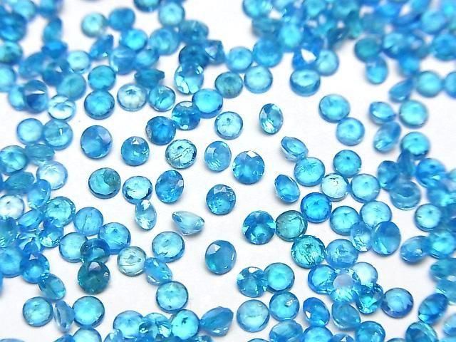 Apatite Bleu Néon Haute Qualité AAA - Pierre Libre Ronde Facettée 3x3mm 10pcs