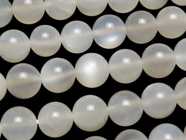 [Video] White Moonstone AAA - Round 8mm half or 1strand beads (approx. 15 inches/37 cm)