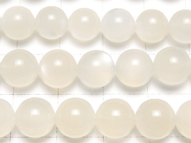 [Video] White Moonstone AAA- Round 8-8.5mm half or 1strand beads (aprx.15inch / 37cm)