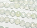 [Video] Light Green Chalcedony AAA Vertical Hole Heart cut 6x6mm 1strand beads (aprx.6inch / 16cm)
