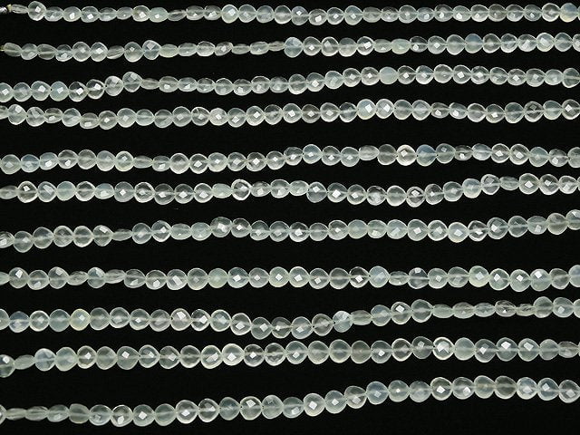 [Video] Light Green Chalcedony AAA Vertical Hole Heart cut 6x6mm 1strand beads (aprx.6inch / 16cm)
