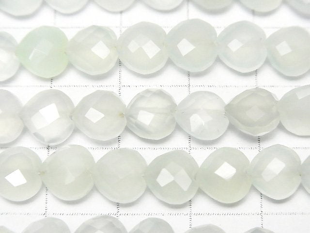 [Video] Light Green Chalcedony AAA Vertical Hole Heart cut 8x8mm half or 1strand beads (aprx.6inch / 16cm)