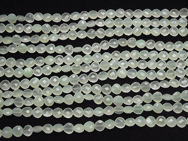 Light green Chalcedony AAA Vertical Hole Heart cut 8x8mm half or 1strand beads (aprx.6inch / 16cm)