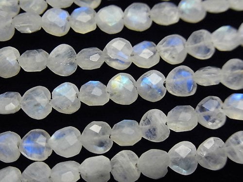 Heart, Rainbow Moonstone Gemstone Beads