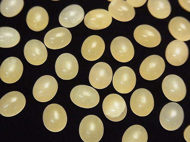 Yellow Calcite Oval Cabochon 10x8mm 5pcs