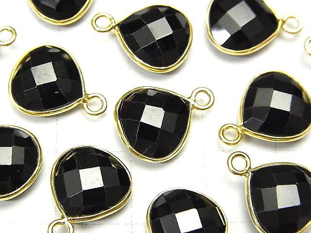 [Video] High Quality Black Spinel AAA Bezel Setting Chestnut Shape 11x11mm 18KGP 3pcs