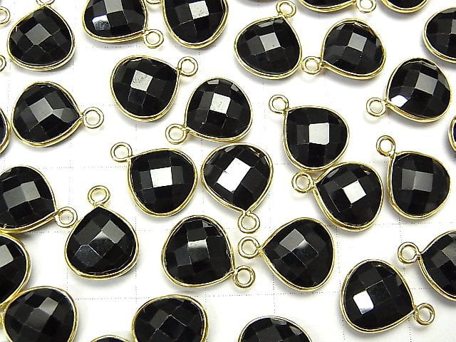 [Video] High Quality Black Spinel AAA Bezel Setting Chestnut Shape 11x11mm 18KGP 3pcs