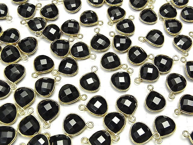 [Video] High Quality Black Spinel AAA Bezel Setting Chestnut Shape 11x11mm 18KGP 3pcs