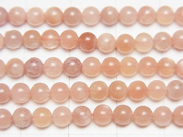 [Video] Orange Moonstone AAA- Round 4mm 1strand beads (aprx.15inch / 38cm)