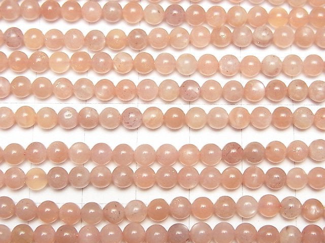 [Video] Orange Moonstone AAA- Round 4mm 1strand beads (aprx.15inch / 38cm)