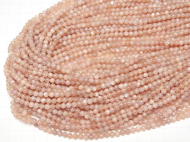 [Video] Orange Moonstone AAA- Round 4mm 1strand beads (aprx.15inch / 38cm)