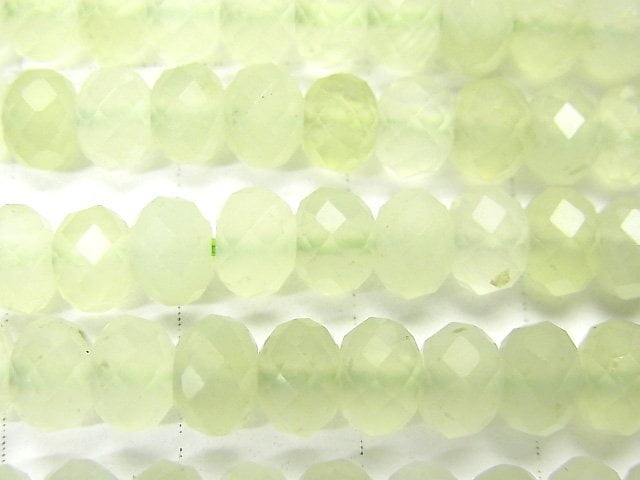 [Video] High Quality! New Jade AAA Faceted Button Rondelle 6x6x4mm 1strand beads (aprx.15inch / 37cm)
