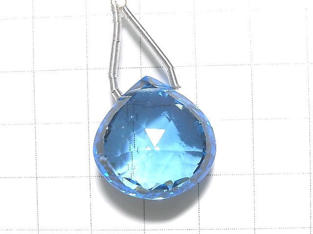 [Video] [One of a kind] High Quality Swiss Blue Topaz AAAA Chestnut Faceted Briolette 1pc NO.109