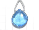 [Video] [One of a kind] High Quality Swiss Blue Topaz AAAA Chestnut Faceted Briolette 1pc NO.112