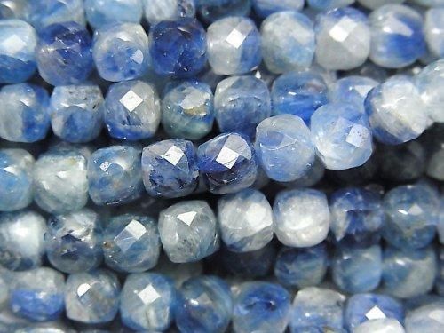 [Video] High Quality! Kyanite AA+ Cube Shape 6x6x6mm half or 1strand beads (aprx.15inch/38cm)