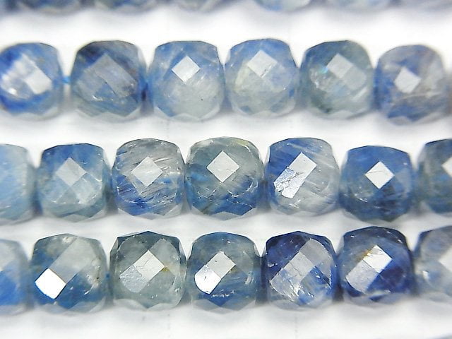 [Video] High Quality! Kyanite AA+ Cube Shape 6x6x6mm half or 1strand beads (aprx.15inch / 38cm)