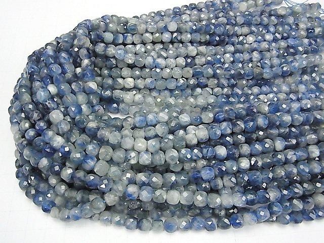 [Video] High Quality! Kyanite AA+ Cube Shape 6x6x6mm half or 1strand beads (aprx.15inch/38cm)