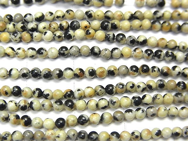 [Video] Dalmatian Jasper Round 2mm 1strand beads (aprx.15inch / 38cm)