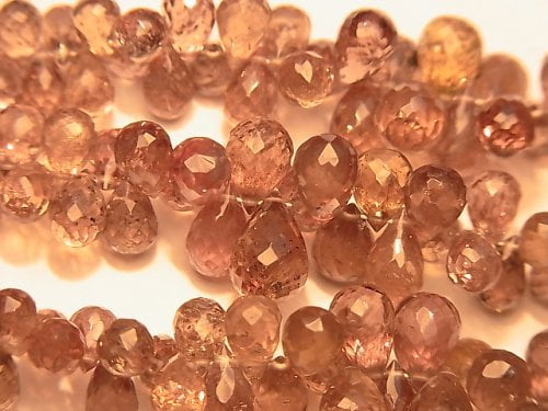 Drop, Faceted Briolette, Garnet Gemstone Beads