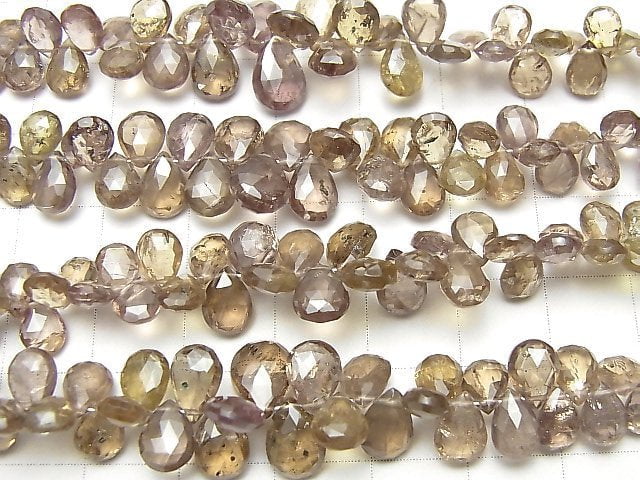 [Video] High Quality Color Change Garnet AAA- Pear shape Faceted Briolette half or 1strand beads (aprx.7inch / 18cm)