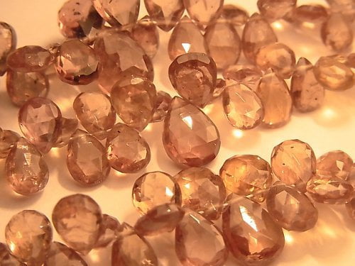 Faceted Briolette, Garnet, Pear Shape Gemstone Beads