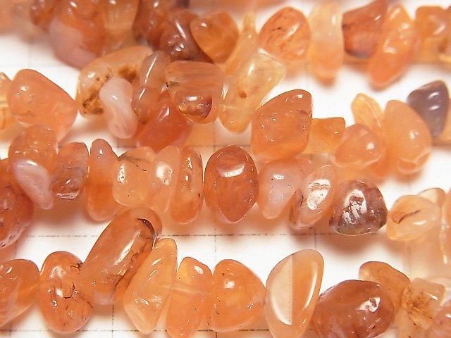 混色紅玉髓碎石（小塊）1串珠（約32英吋／80公分）