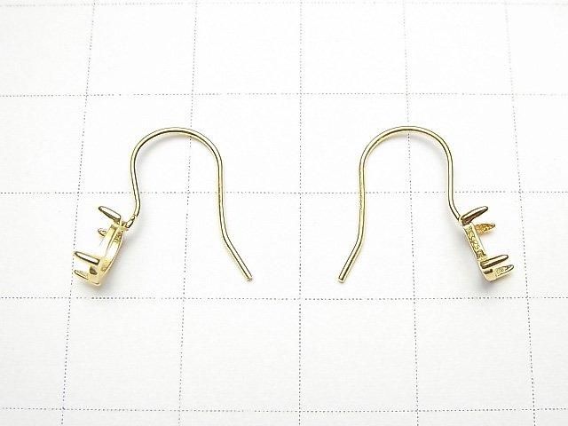 [Video]Silver925 Earwire Frame (Prong Setting)Oval 6x4mm 18KGP 1pair