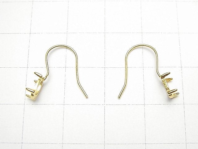[Video]Silver925 Earwire Frame (Prong Setting)Oval 6x4mm 18KGP 1pair