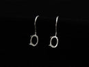 [Video]Silver925 Earwire Frame (Prong Setting)Oval 6x4mm Rhodium Plated 1pair