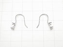 [Video]Silver925 Earwire Frame (Prong Setting)Oval 6x4mm Rhodium Plated 1pair