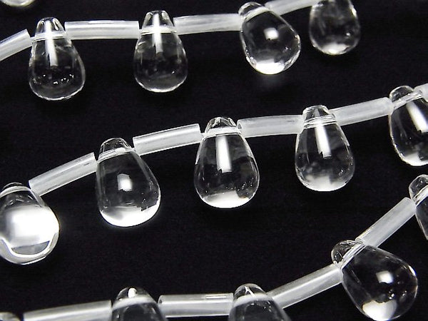 Crystal Quartz, Drop Gemstone Beads
