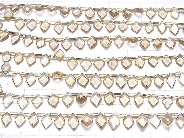 [Video]High Quality Natutal Champagne Color Quartz AAA Diamond Shape half or 1strand beads (aprx.7inch/18cm)