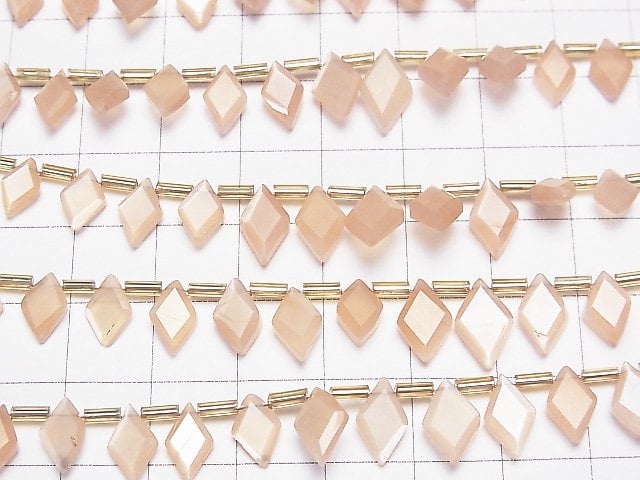 [Video]High Quality Peach Moonstone AAA- Diamond Shape 1strand beads (aprx.7inch/18cm)