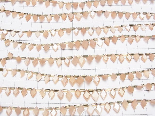 [Video]High Quality Peach Moonstone AAA- Diamond Shape 1strand beads (aprx.7inch/18cm)