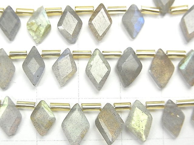 [Video]High Quality Labradorite AAA- Diamond Shape half or 1strand beads (aprx.7inch/18cm)