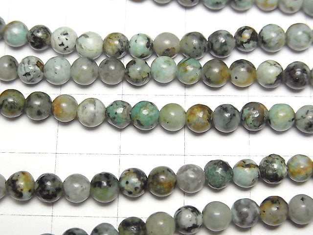 [Video] African Turquoise Round 4mm 1strand beads (aprx.15inch/36cm)