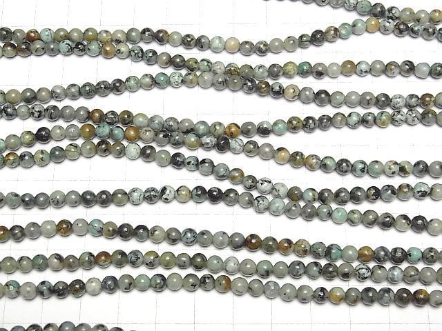 [Video] African Turquoise Round 4mm 1strand beads (aprx.15inch/36cm)