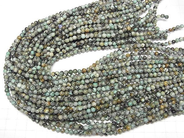 [Video] African Turquoise Round 4mm 1strand beads (aprx.15inch/36cm)