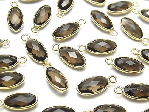 Bezel Setting, Oval, Smoky Quartz Gemstone Beads