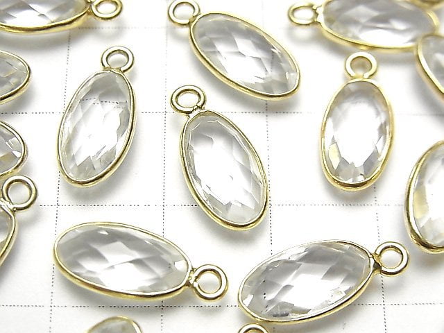 [Video] High Quality Crystal AAA Bezel Setting Faceted Oval 13x7mm 18KGP 2pcs