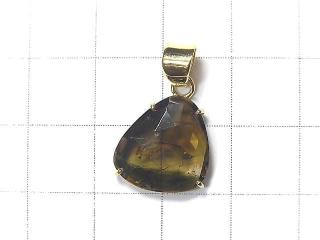 [Video][One of a kind] Green Tourmaline AAA- Pendant 18KGP NO.62