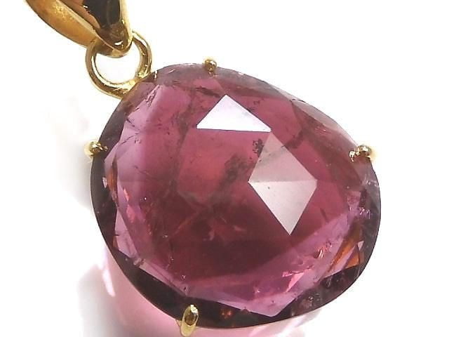 [Video][One of a kind] Pink Tourmaline AAA- Pendant 18KGP NO.70
