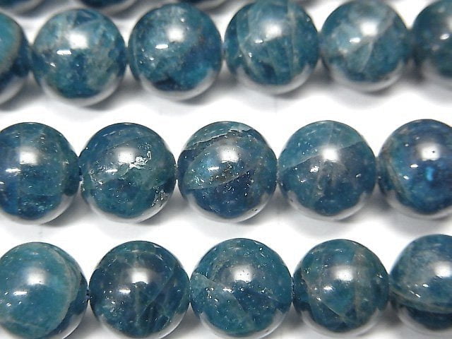 Blue Apatite AA+ Round 8mm half or 1strand beads (aprx.15inch / 37cm)