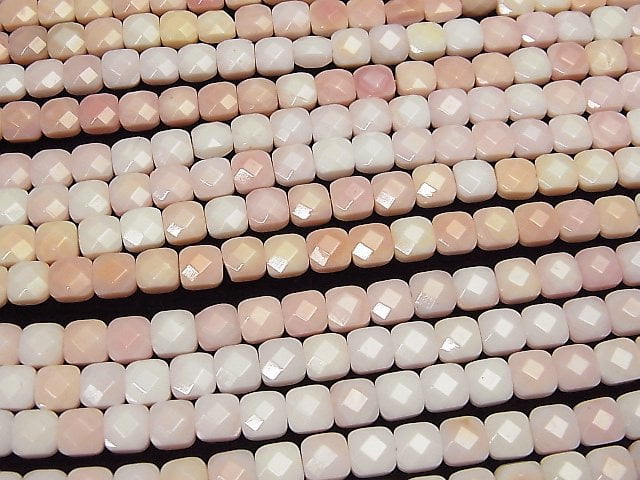 [Video] Queen Conch Shell AAA Faceted Square 6x6x4mm half or 1strand beads (aprx.15inch / 38cm)