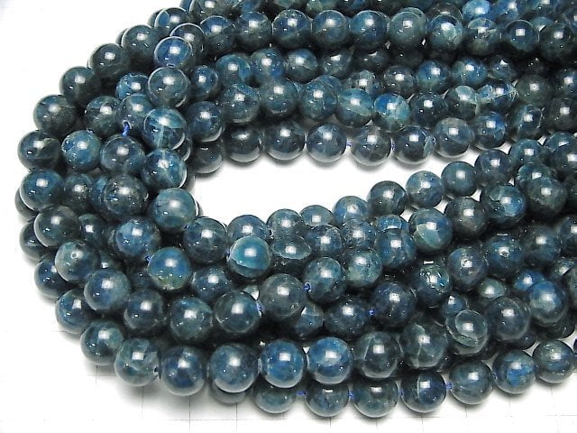 Blue Apatite AA+ Round 10mm half or 1strand beads (aprx.15inch / 37cm)