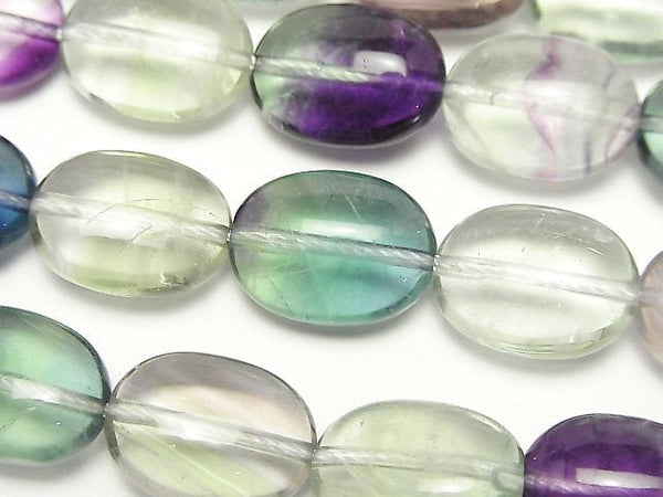 Fluorite, Oval Gemstone Beads