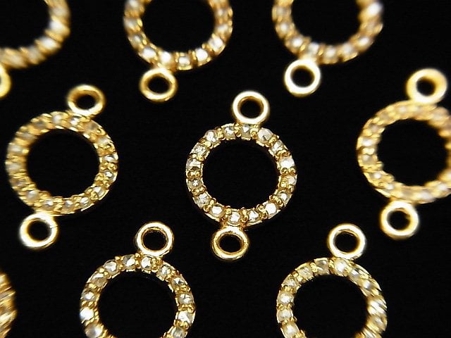 Diamant-Münzanhänger 8x8x1.5mm [beidseitig] 18KGP 1 Stück