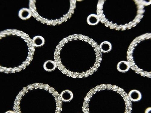 [Video] Diamond Coin (Donut) Charm 10x10x1.5mm [Both Sides] Silver925 1pc