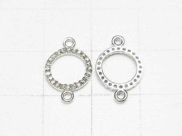[Video] Diamond Coin (Donut) Charm 10x10x1.5mm [Both Sides] Silver925 1pc